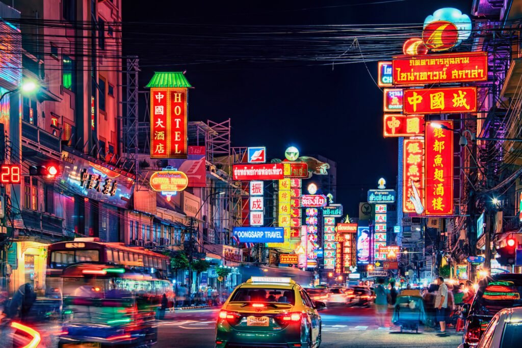 Busy Yaowarat Road in Chinatown, Bangkok